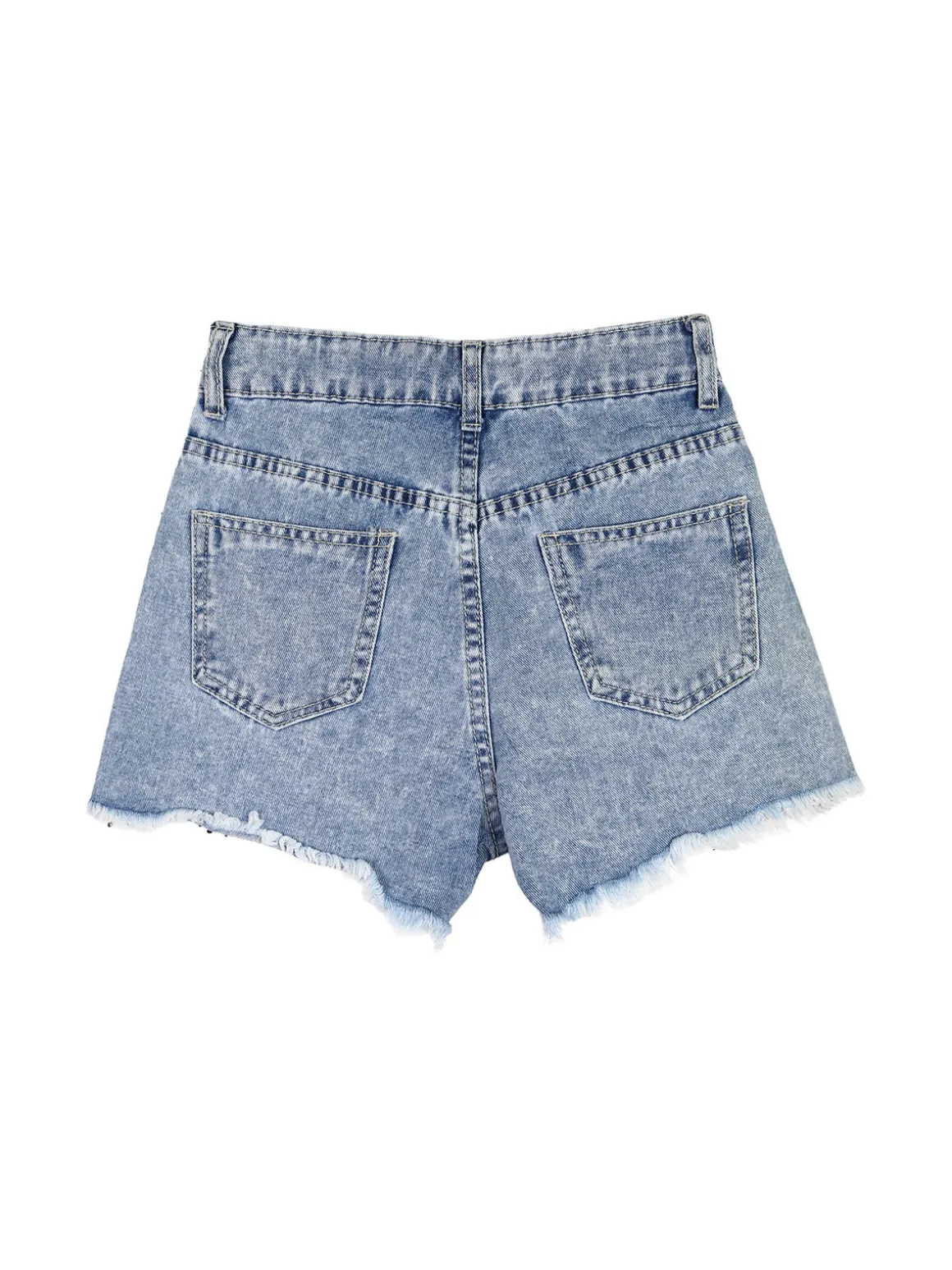 Pink Rabbit Shorts in jeans da bambina sfrangiati con micro borchie - jeans
