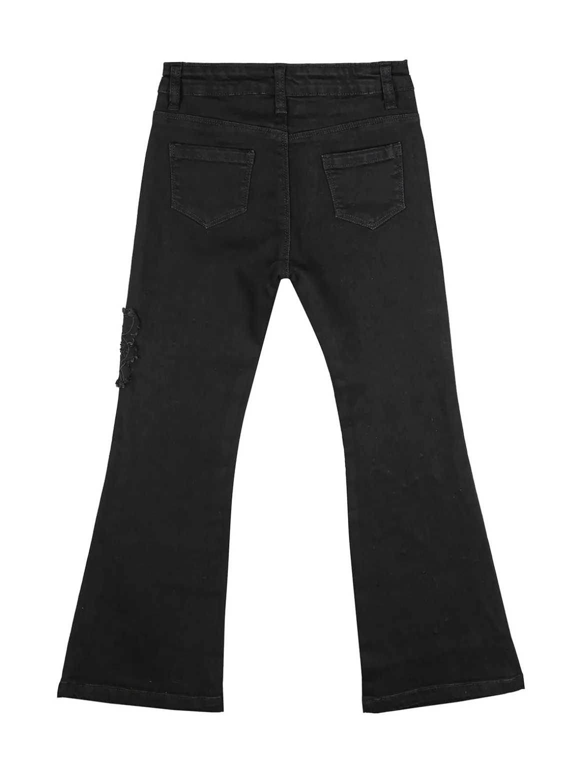 Pink Shell Jeans a zampa da bambina con strass - nero