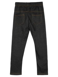 Pink Shell Jeggings da bambina con interno felpato - nero