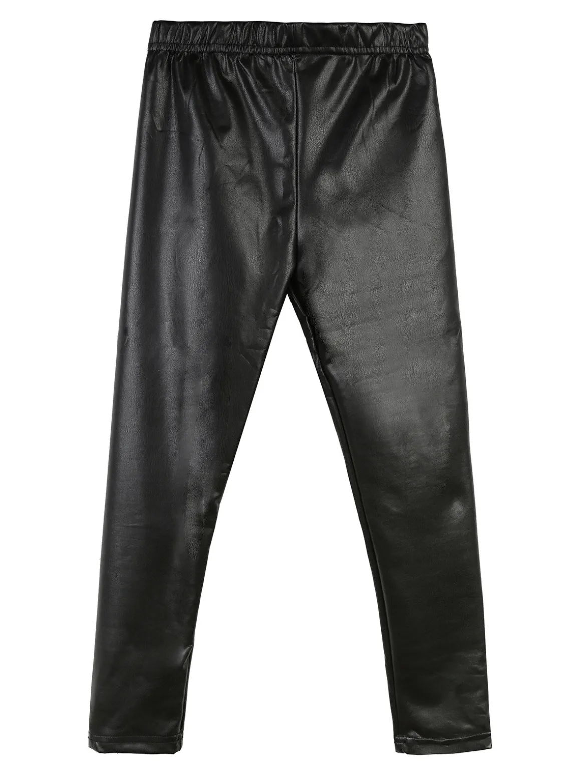 Pink Shell Leggings da bambina in similpelle