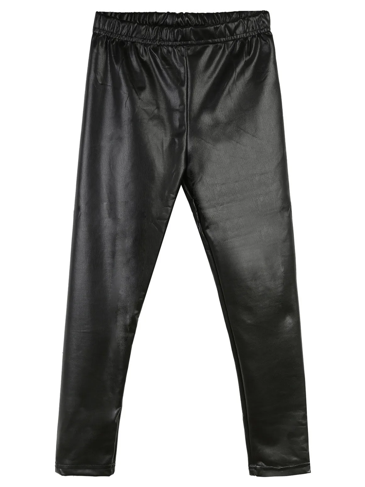 Pink Shell Leggings da bambina in similpelle