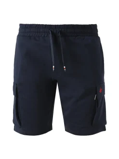 Polo Club Bermuda da uomo in felpa di cotone con tasconi laterali - blu scuro