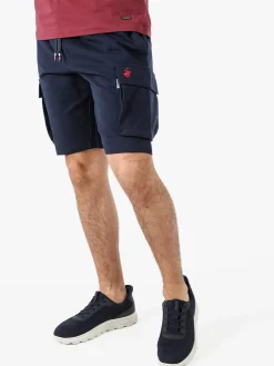 Polo Club Bermuda da uomo in felpa di cotone con tasconi laterali - blu scuro