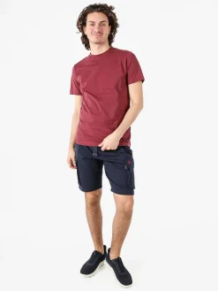 Polo Club Bermuda da uomo in felpa di cotone con tasconi laterali - blu scuro