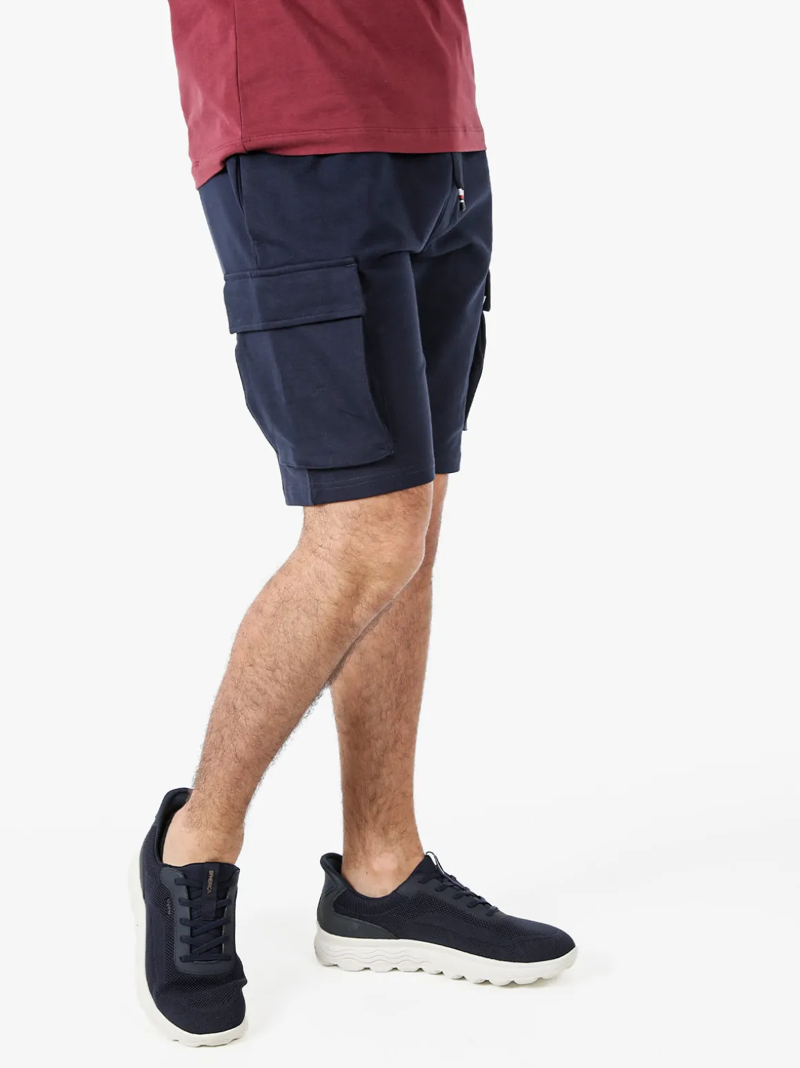 Polo Club Bermuda da uomo in felpa di cotone con tasconi laterali - blu scuro