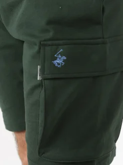 Polo Club Bermuda da uomo in felpa di cotone con tasconi laterali - militare