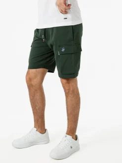 Polo Club Bermuda da uomo in felpa di cotone con tasconi laterali - militare