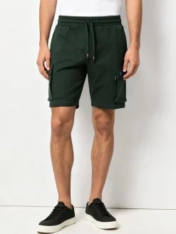 Polo Club Bermuda da uomo in felpa di cotone con tasconi laterali - militare