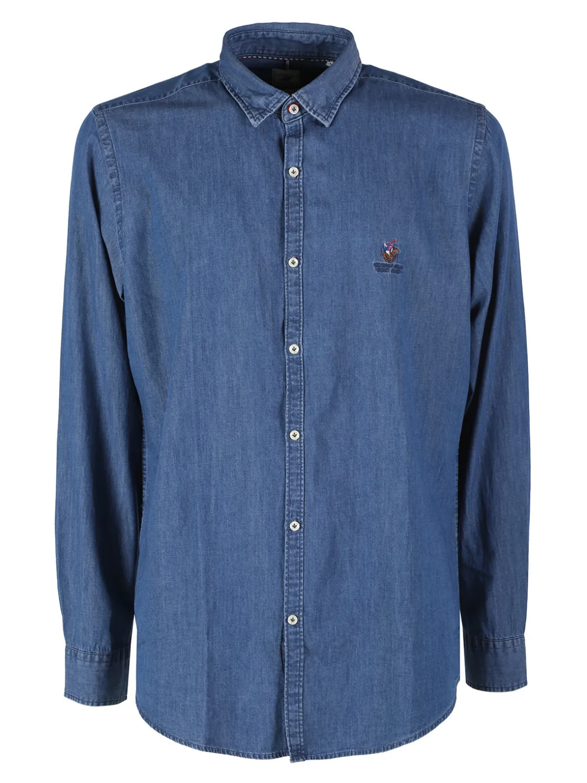 Polo Club Camicia da uomo in jeans a maniche lunghe