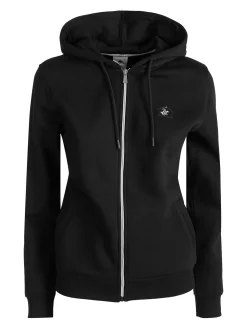Polo Club Felpa donna con cappuccio e zip e interno felpato - nero
