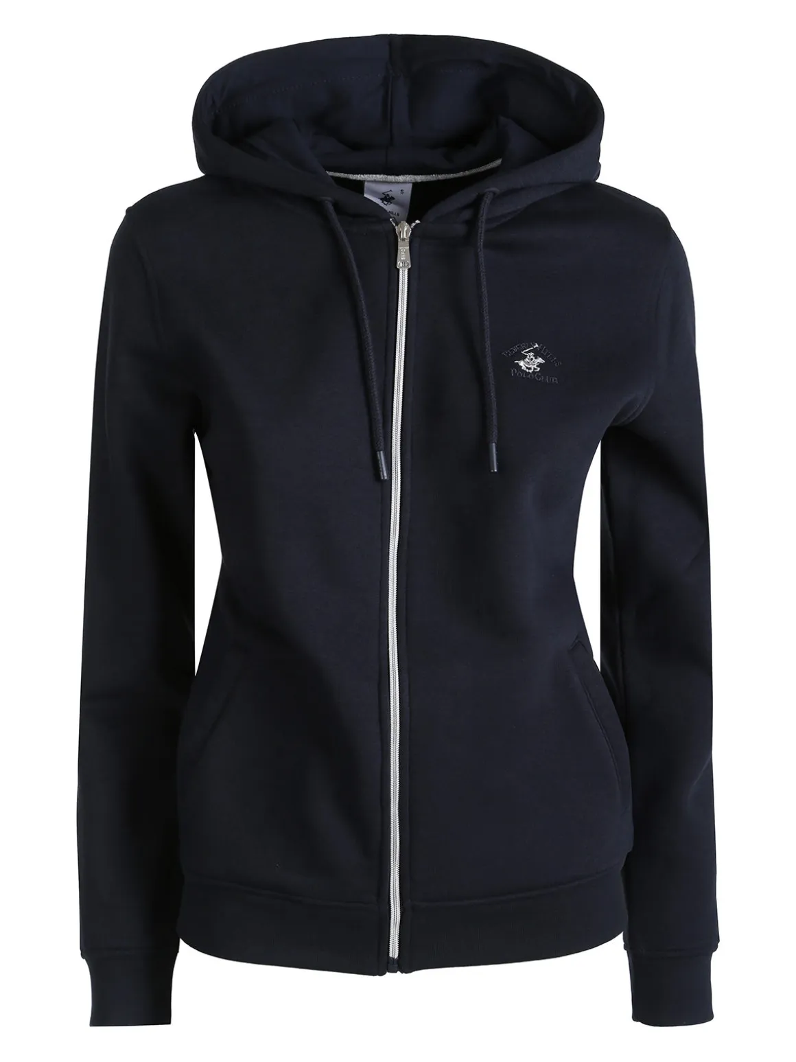 Polo Club Felpa donna con cappuccio e zip e interno felpato - blu scuro