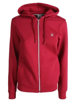 Polo Club Felpa donna con cappuccio e zip e interno felpato - rosso
