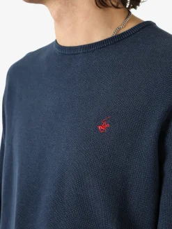 Polo Club Maglia girocollo da uomo in cotone - blu