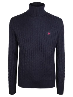 Polo Club Maglione dolcevita da uomo a trecce