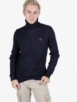 Polo Club Maglione dolcevita da uomo a trecce
