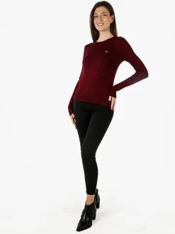 Polo Club Maglione girocollo da donna - bordeaux