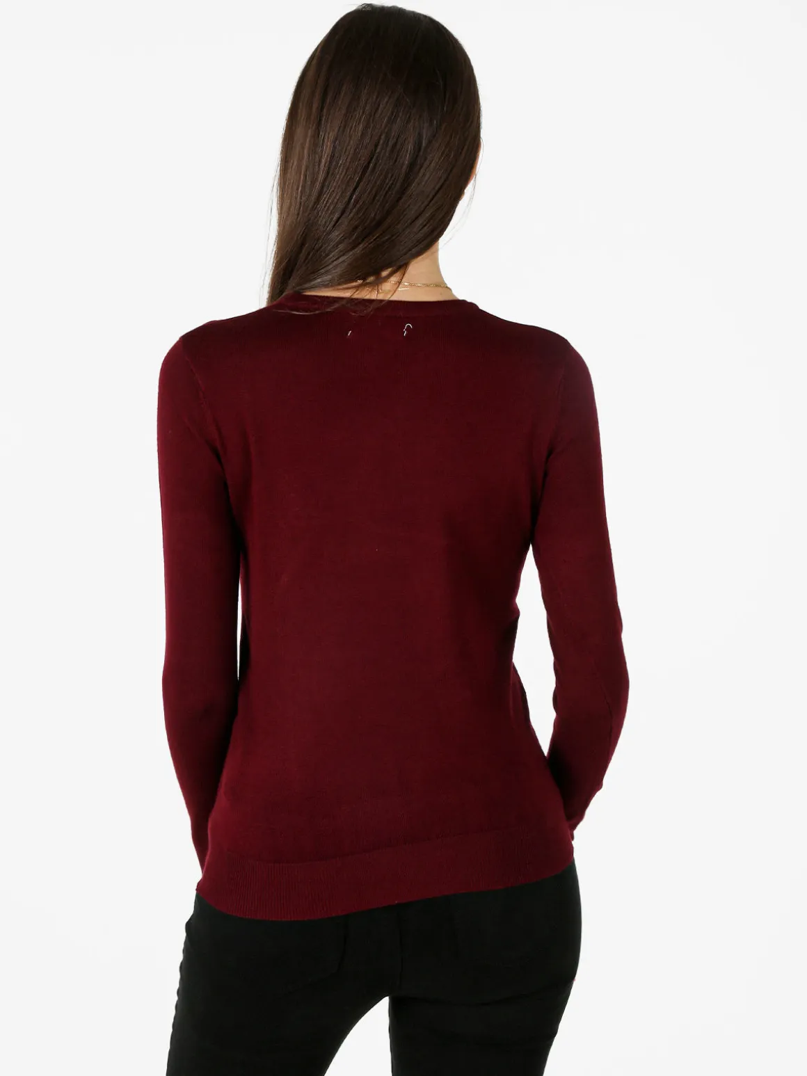 Polo Club Maglione girocollo da donna - bordeaux