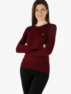 Polo Club Maglione girocollo da donna - bordeaux
