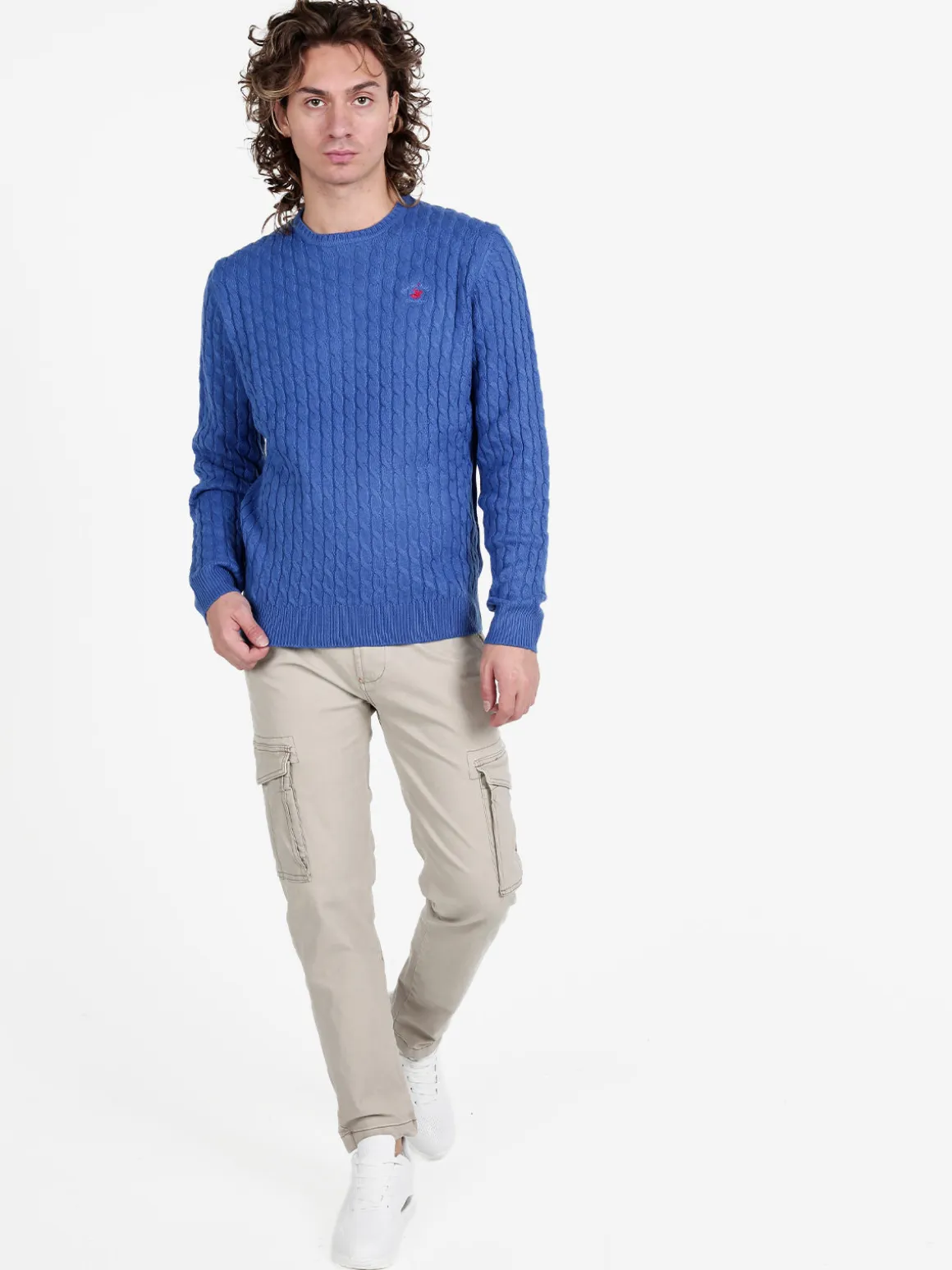 Polo Club Maglione girocollo da uomo a trecce