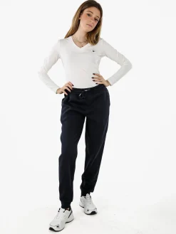 Polo Club Pantaloni sportivi da donna felpati con coulisse - blu scuro