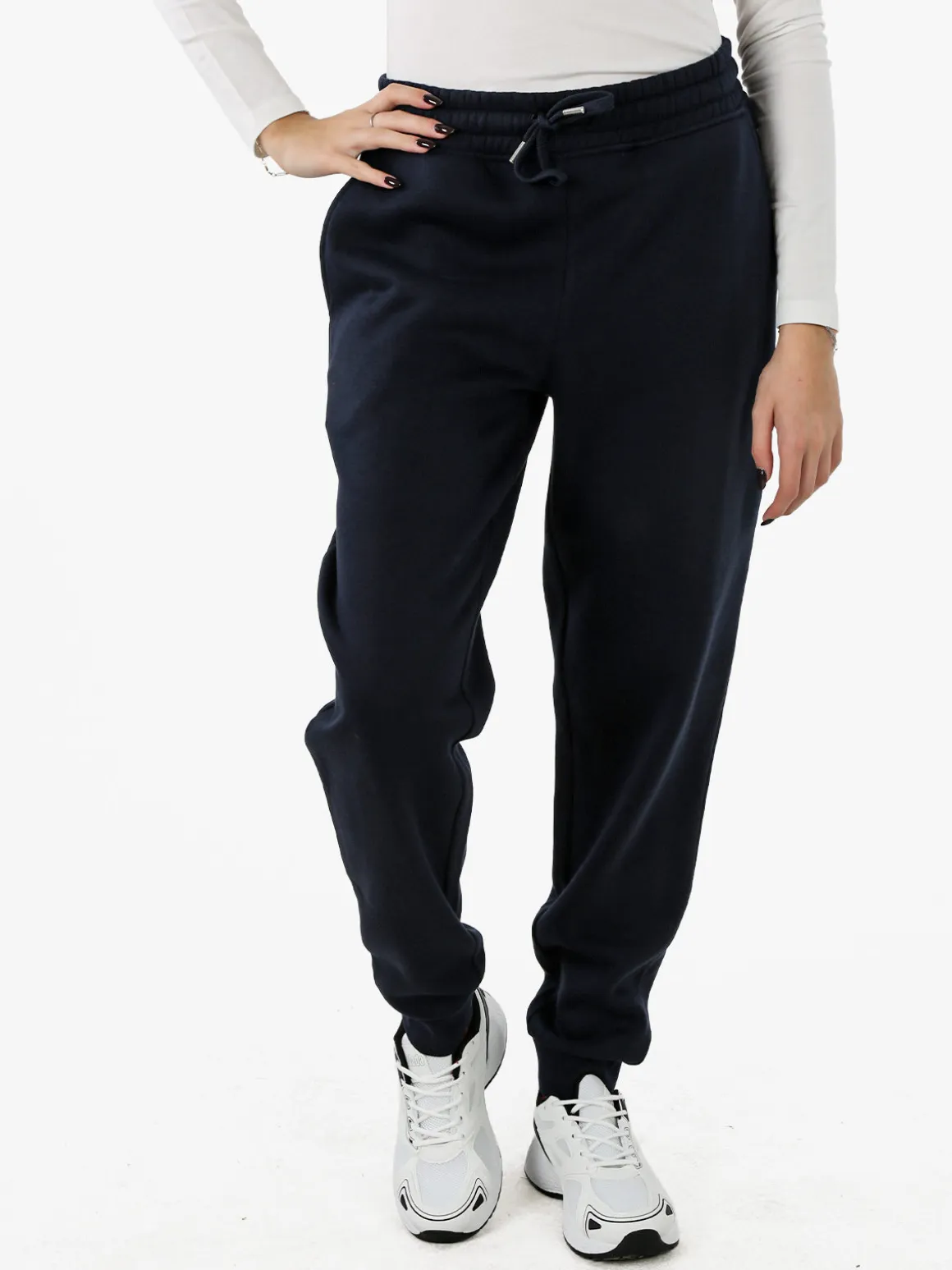 Polo Club Pantaloni sportivi da donna felpati con coulisse - blu scuro