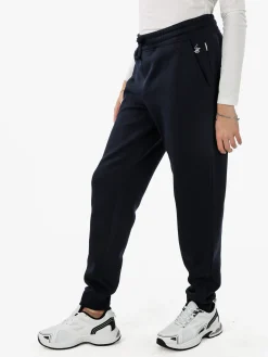 Polo Club Pantaloni sportivi da donna felpati con coulisse - blu scuro