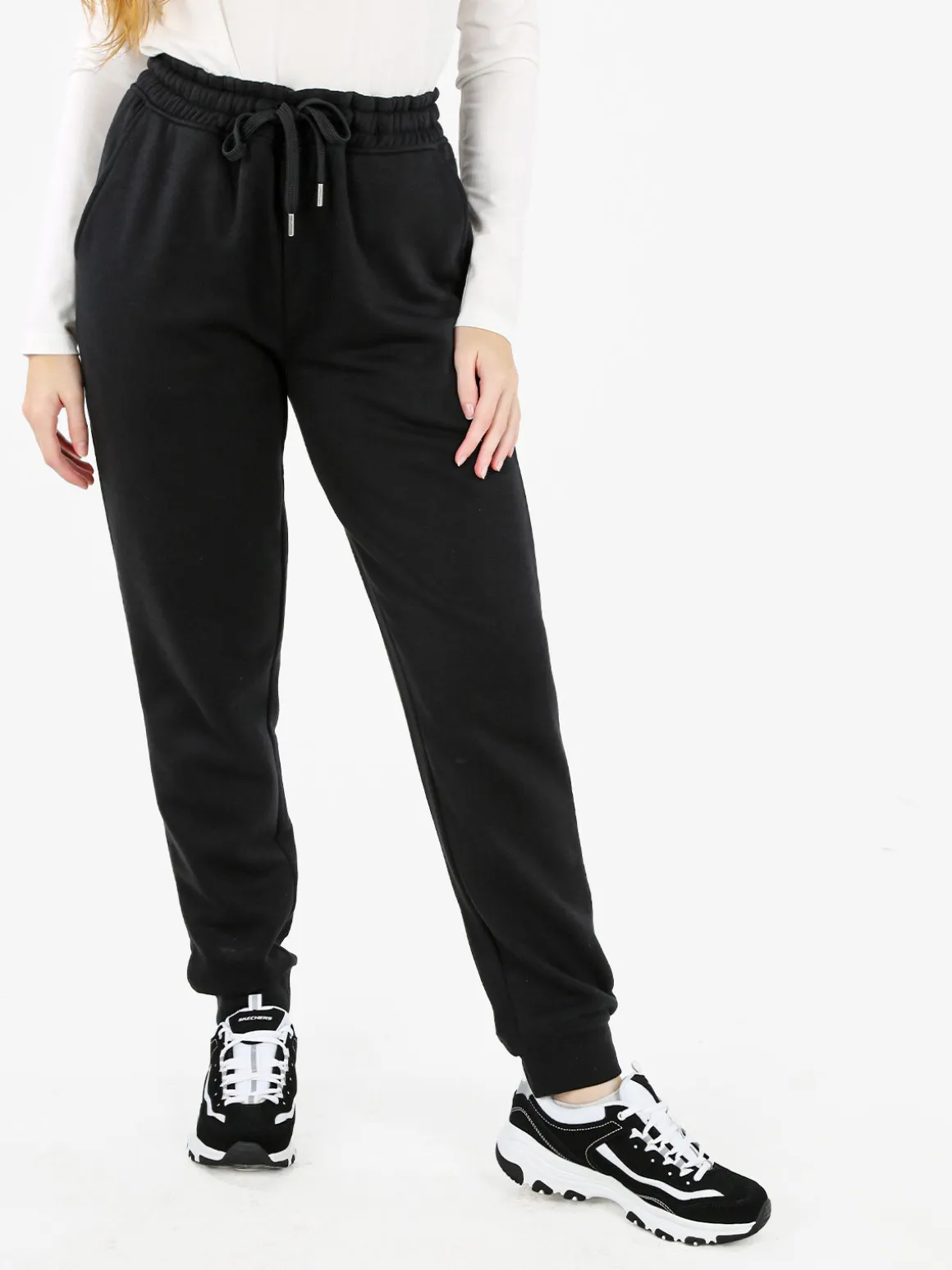 Polo Club Pantaloni sportivi da donna felpati con coulisse - nero