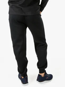 Polo Club Pantaloni tuta da uomo felpati con polsini - nero