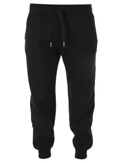 Polo Club Pantaloni tuta da uomo felpati con polsini - nero