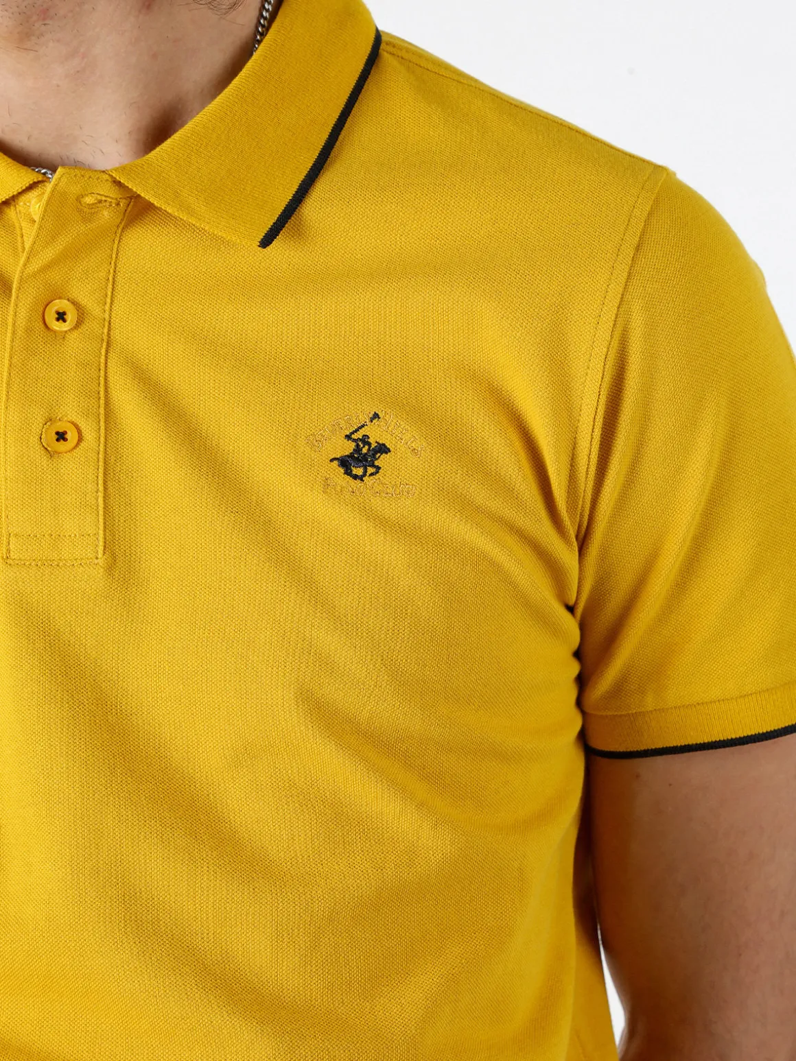 Polo Club Polo da uomo a maniche corte in cotone - giallo