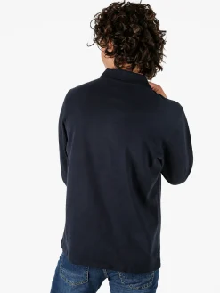 Polo Club Polo da uomo a maniche lunghe in cotone - blu scuro