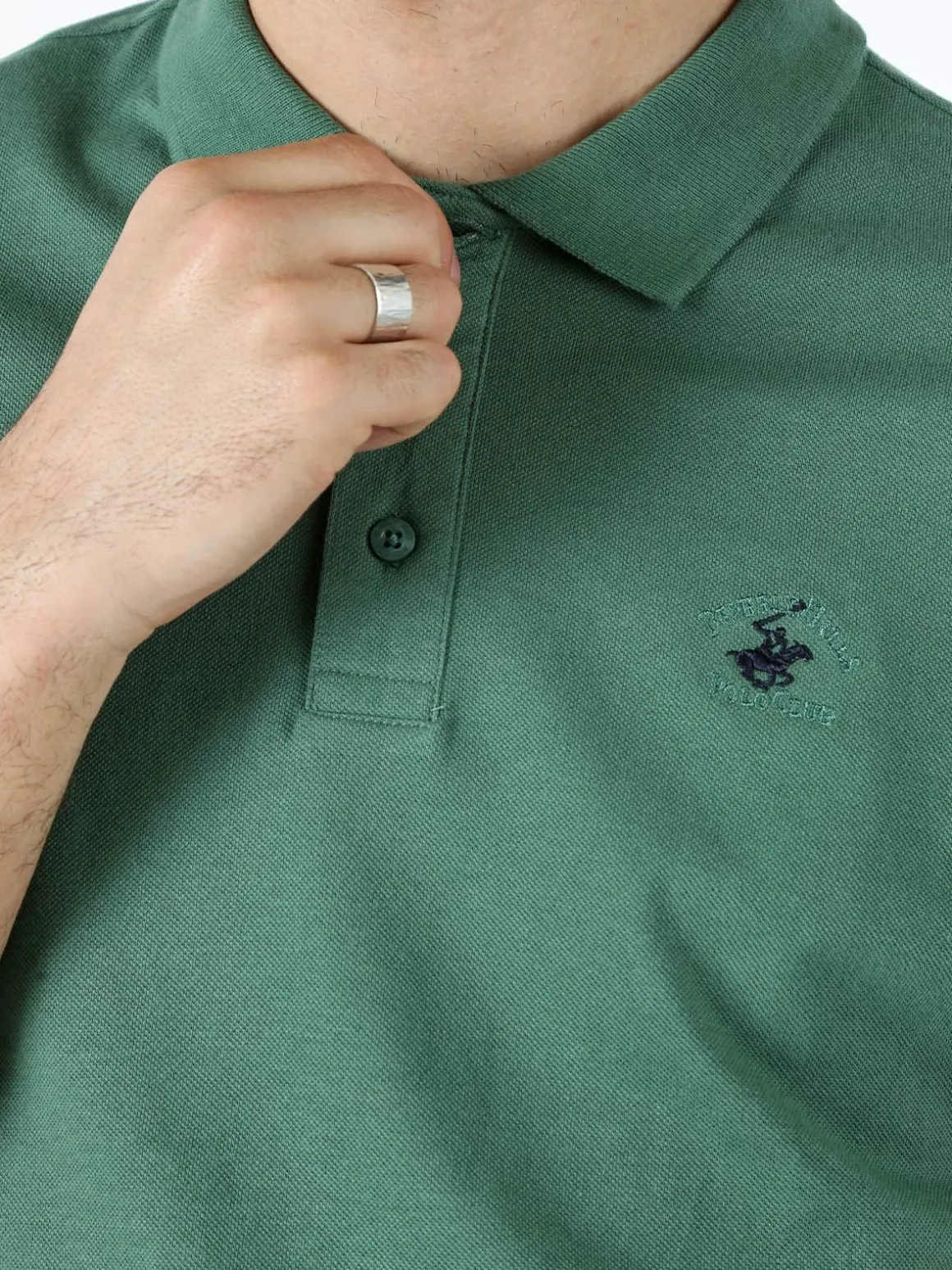Polo Club Polo da uomo in cotone a maniche corte - verde scuro