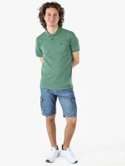 Polo Club Polo da uomo in cotone a maniche corte - verde scuro