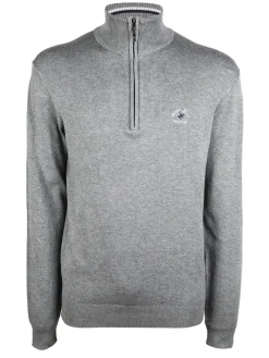 Polo Club Pullover da uomo mezza zip in maglia
