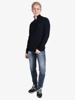 Polo Club Pullover da uomo mezza zip in maglia