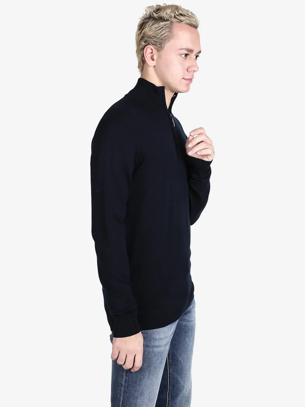 Polo Club Pullover da uomo mezza zip in maglia