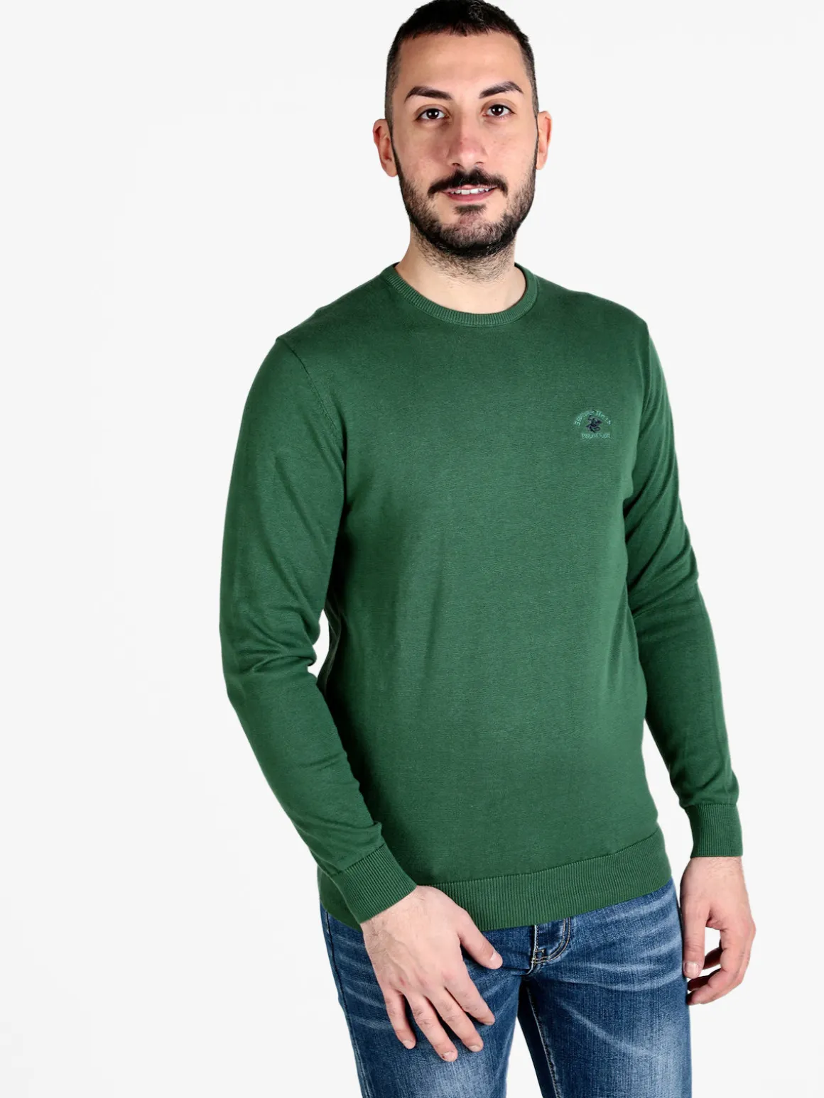 Polo Club Pullover girocollo da uomo in cotone
