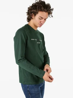Polo Club T-shirt da uomo a maniche lunghe in caldo cotone - verde