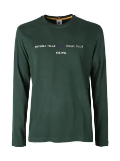 Polo Club T-shirt da uomo a maniche lunghe in caldo cotone - verde