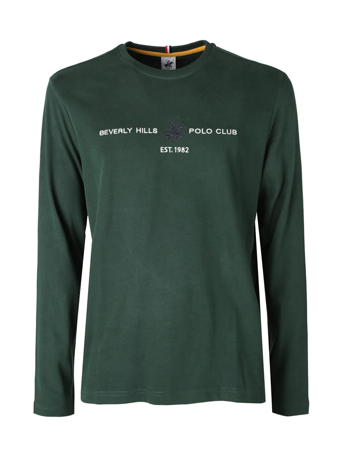 Polo Club T-shirt da uomo a maniche lunghe in caldo cotone - verde