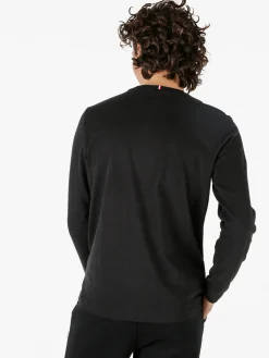 Polo Club T-shirt da uomo a maniche lunghe in caldo cotone - nero