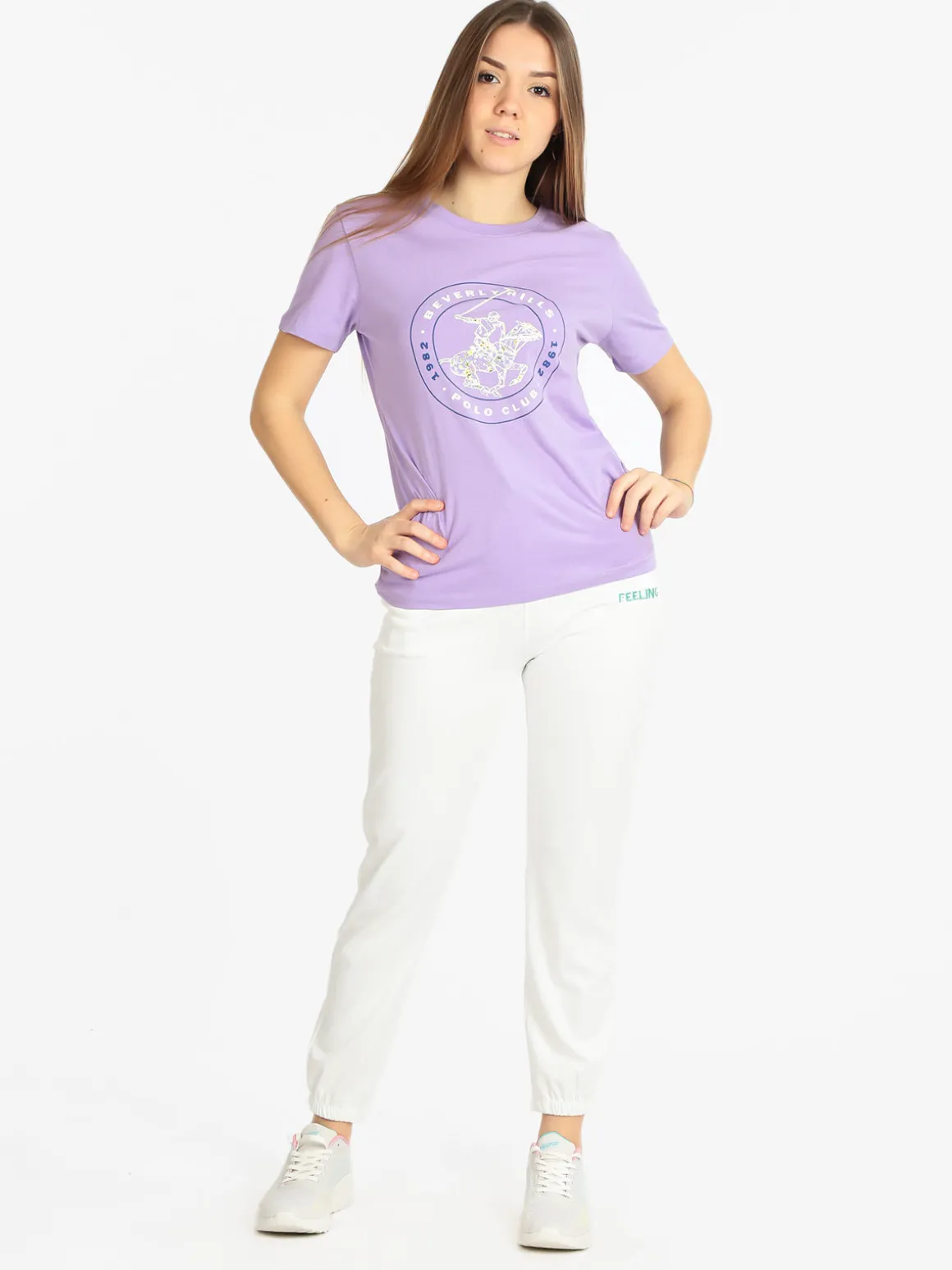Polo Club T-shirt donna con stampa logo