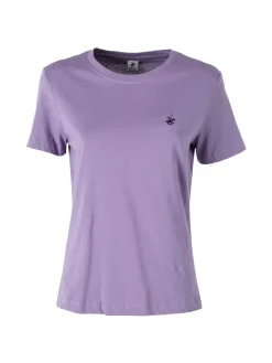 Polo Club T-shirt girocollo da donna in cotone - viola