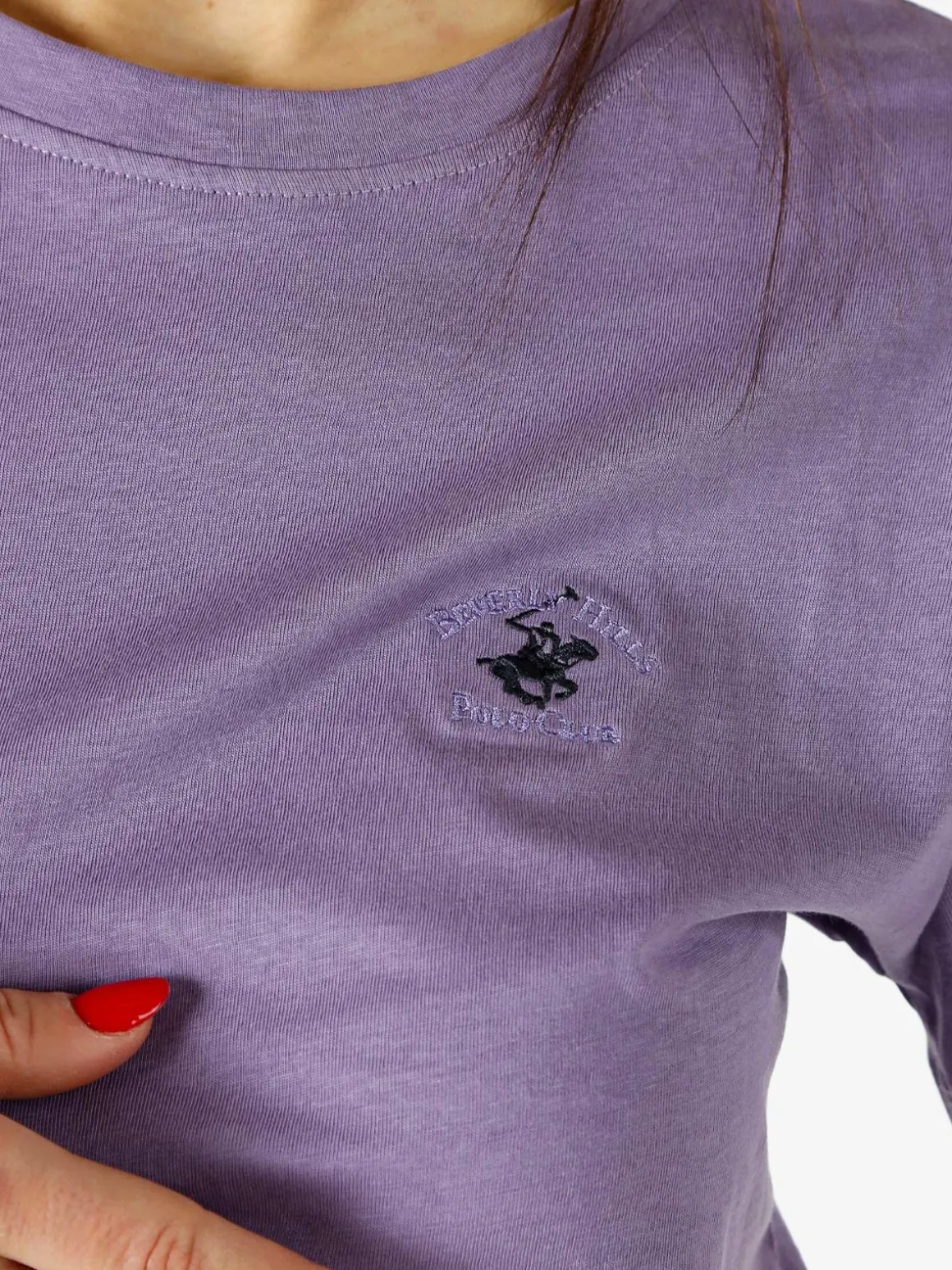 Polo Club T-shirt girocollo da donna in cotone - viola
