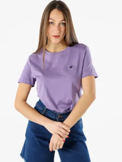 Polo Club T-shirt girocollo da donna in cotone - viola