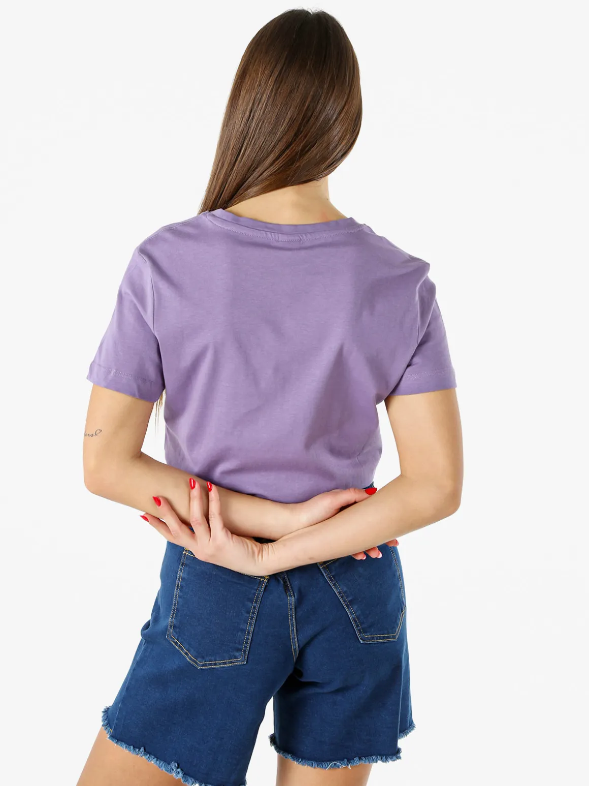 Polo Club T-shirt girocollo da donna in cotone - viola