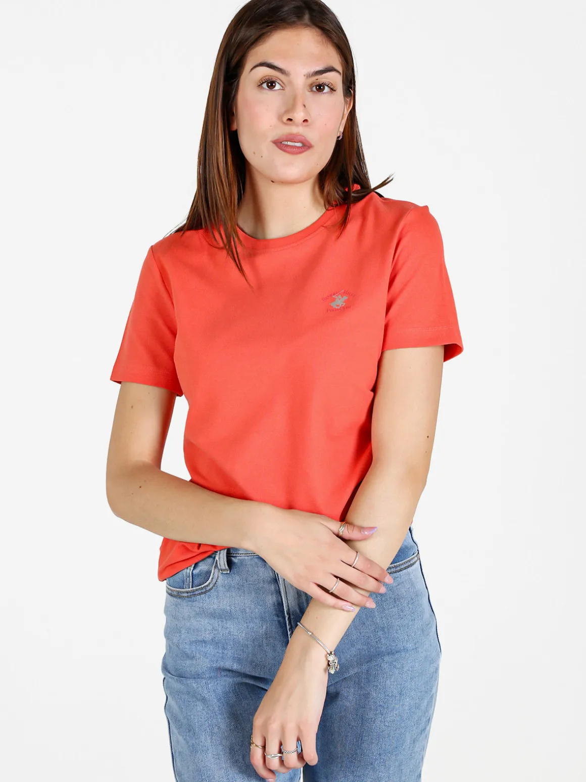 Polo Club T-shirt girocollo da donna in cotone