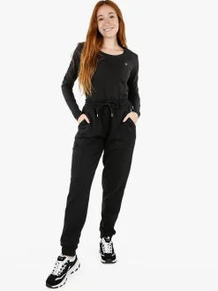 Polo Club T-shirt girocollo da donna a maniche lunghe in cotone - nero