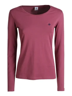 Polo Club T-shirt girocollo da donna a maniche lunghe in cotone