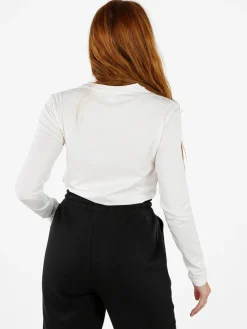 Polo Club T-shirt girocollo da donna a maniche lunghe in cotone - bianco